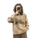 Polo Collar Sweatshirt For Petite Women, New Autumn Winter Hot-selling Style, Fleece-lined And Thickened, Trendy Niche_ecoleips.com