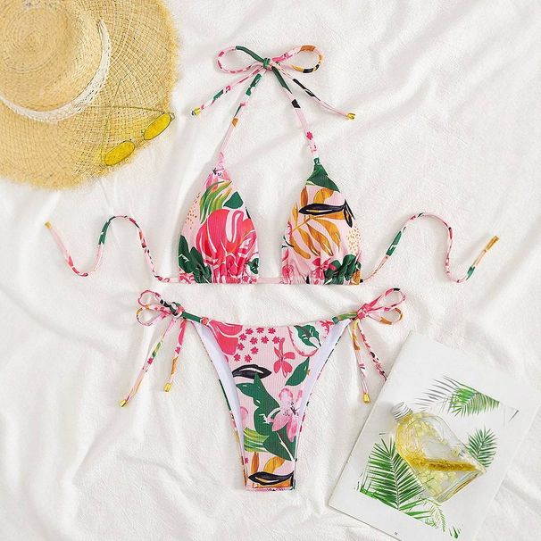 Women's Clothing Ladies New Bikini Two Piece Swimsuit Set Halter Neck Tie_ecoleips.com