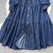Elegant High-Waisted Denim Dress For Women - Fall A-Line Midi Dress With Belt & Polo Collar_ecoleips.com
