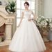 New Korean Style plus Size Princess Wedding Dress Lace Floor Length Slimming Bridesmaid Gown Export Quality_ecoleips.com