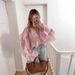 2025 Spring Summer Lady V-neck Ruffled Long Sleeve Shirt European And American Fashion Commuter Women's New Style_ecoleips.com
