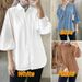 Women Long Lantern Sleeve Tops Muslim Solid Color Casual Shirts Elegant Work Shirts_ecoleips.com