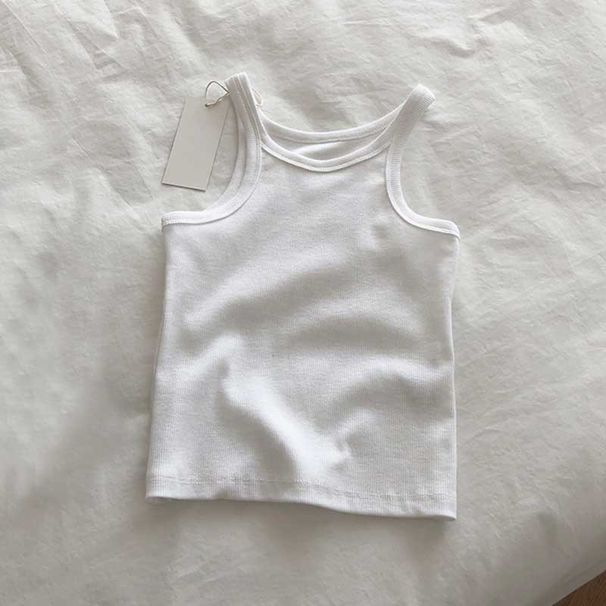 Women's Clothing Women's Slim Fit Elastic Tank Top Ribbed Cotton Solid Color Simple Design Spring Summer Crop Camisole For Inner Or Outer Wear_ecoleips.com