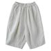 Suitable For All Seasons Women's Versatile Wide-Leg 100kg Youthful Fashionable Linen Ethnic Style Elastic Waist Mid-Length Pants_ecoleips.com