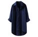 Women's Solid Color Fashion Shirt Casual Style Loose Fit Mid Length Double Pockets Cotton Linen Blend Top_ecoleips.com