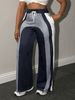 Plus Size Trousers Fashionable Elegant Elastic Drawstring Athletic Loose Straight Leg Women's Clothing_ecoleips.com