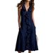 Women's Solid Color V Neck Dress Sleeveless Cotton Linen Full Skirt Ruffle Spring Summer New Style in Stock_ecoleips.com