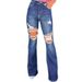 2023 European And American Cross-border Spring-summer New Casual Trendy Ripped Distressed Flared Denim Pants For Women_ecoleips.com