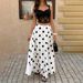 Women's Clothing Polka Dot High-Waisted Full Skirt Spring/Summer American French Resort Style_ecoleips.com