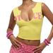 Summer Sexy Fashion Letter Print Sleeveless Y2K Short Vest Women's Clothing Hollow out European American Style Hot Girl Top_ecoleips.com