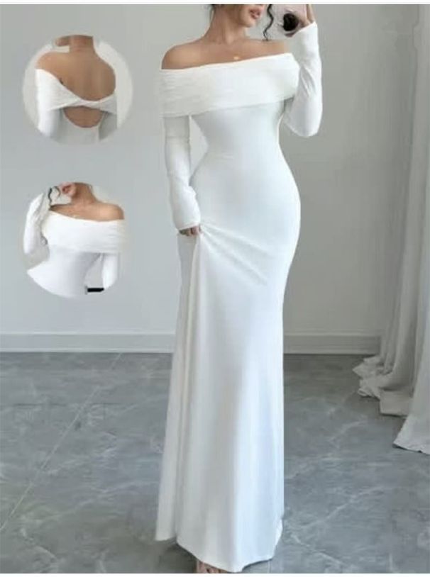Sexy Cross-Back Bodycon Dress – Long Sleeve Wrap Front Bandage Midi Dress (Black/White, S-XL)_ecoleips.com