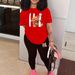 Women's Clothing Women's Fashion Set Includes T-Shirt Trousers Short Sleeved For Formal & Casual For Women_ecoleips.com