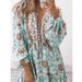 European And American 2022 Autumn New Bohemian Rayon Printed Tie-Waist High-Waisted A-Line Dress For Women_ecoleips.com