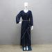 Women's Clothing Muslim Robe Hot Diamond Chiffon Dress With Belt_ecoleips.com