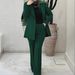 Women's Plus Size Autumn Jacket Professional Solid Color Two Piece Set With High Waisted Trousers New Style_ecoleips.com