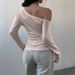 Women's Clothing Sweet Girl Y2K Cat Tie Long Sleeved T-Shirt Women's Versatile Top European American Style Spring Summer Clothing_ecoleips.com