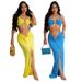 Women's Clothing Suspender Short Top With Sexy High Slit Hip Skirt Long Skirt Female Two Piece Set_ecoleips.com