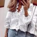 , , , , Spring Summer New European And American Long-sleeve Ruffle Blouse, Elegant Women's Shirt_ecoleips.com