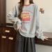European American Fleece-lined Thickened Hoodless Crew Neck Pullover Sweatshirt For Women, 2024 Autumn And Winter New_ecoleips.com