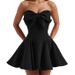Women’s Clothing Autumn And Winter New Products Tube Top Bow Short Skirt Sweet Style Women's Clothing Solid Color Dress_ecoleips.com