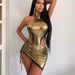 Hot-Selling Electric Music Festival Glossy Set Sexy OL Mature Hot Girl Jumpsuit With High-Waisted Drawstring Bodycon_ecoleips.com