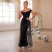 Women's Clothing Solid Color Long Sleeveless Fashion Slim Temperament Big Swing Skirt Evening Dress_ecoleips.com