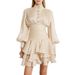 Women's French Elegant High Waist Ruffled Long Sleeve Midi Dress – Slim Fit Spring Gown 2026_ecoleips.com