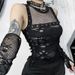 Subculture Women's Sexy Sheer Ripped Fabric Vest Trendy Dark Style Hot Girl Top CF23701_ecoleips.com