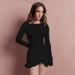 Voya Autumn New European And American Women's Fashion Round Neck Long Sleeve Slim Fit Ruched Twist Short Bodycon Dress_ecoleips.com