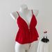 Summer Strappy Halter Top for Women Deep V Neck Solid Color Sexy Girl Look Fresh And Comfortable New Arrival 2025_ecoleips.com