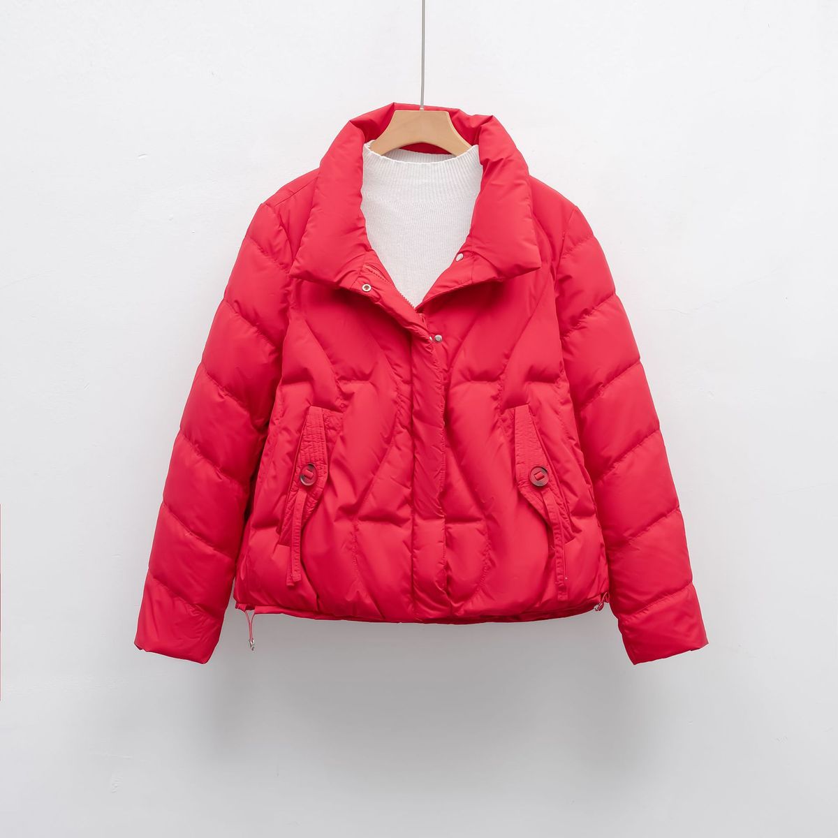 New Winter Warm New Down Jacket Women's Stand Collar Slim Temperament Small Simple Solid Color Coat Tide_ecoleips.com