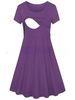 Women’s Clothing New Spring And Summer Maternity Dress Round Neck Stitching Nursing Dress Feeding Dress_ecoleips.com