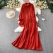 Women's French Style Rhinestone Two Piece Set Mid Length Collared Sun Protective Shirt & Loose Fitting Skirt Sophisticated Casual Fashion_ecoleips.com