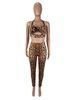 Sexy Fashion Women's Leopard Print Bandeau Camisole Two Piece Set Clothing_ecoleips.com