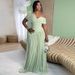 2026 Asymmetric Neck Ruffle Tie-Waist Maxi Dress - Elegant Short Sleeve Summer Gown_ecoleips.com