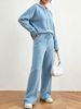 Rib Knit Hooded 2 Piece Set, Lightweight Loungewear_ecoleips.com