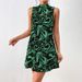 Cross-border Women's Clothing 2023 Summer Wish European And American Printed Stand-collar Dress_ecoleips.com