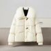 K Women's New Fashion Big Fur Collar Cotton Coat_ecoleips.com