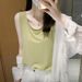 2025 Xiaohongshu Hot Item: Versatile Solid Color Summer Minimalist Style Loose-fitting Casual Thin Tank Top_ecoleips.com