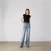 Women's Clothing High Waist Washed Retro Straight Jeans_ecoleips.com