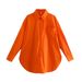Women's Clothing 2025 Summer New Loose Cotton Pocket Decorated Long Sleeve Shirt Top B88281_ecoleips.com