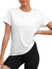 Women's Casual Solid Color T-Shirt round Neck Short Sleeve Spring Summer Fashion European American Style Top_ecoleips.com