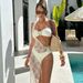 Luxury Lace Bikini Set for Women High-End 3 Piece Swimsuit Sexy Beachwear Poolside Elegance_ecoleips.com