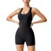 Caijue Women's Racerback Bodysuit High Elasticity Hip Lifting Sexy Sports Yoga Nude Feel Style_ecoleips.com