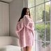 Elegant Backless Knit Sweater For Women - Soft Long Sleeve Loungewear In White & Pink | Comfortable Polyester Fabric | Sweet & Feminine Style_ecoleips.com