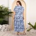 plus Size V-neck Floral Maxi Dress Women's Casual Beach Vacation Loose Waist Fashion Long Dress For Spring/Autumn Summer_ecoleips.com