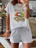 Women’s 2 Piece Outfit Set – Oversized Graphic T-Shirt And Biker Shorts Matching Set, Casual Summer Lounge Tracksuit For Daily Wear-316_ecoleips.com