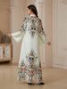 Muslim Chic Print Plus Size New 2026 Fringe Design Rhinestone A-Line Dress, Elegant Long Dress With Unique Patterns And Decorations_ecoleips.com