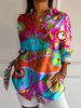 Women's Long Sleeved Shirt Summer Style Trend Printed Pattern 3D Print Top For Ladies_ecoleips.com