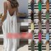 Women's New Style Long Dress American Temperament Backless Loose Fit Solid Color Ladies' Suspender Dress_ecoleips.com